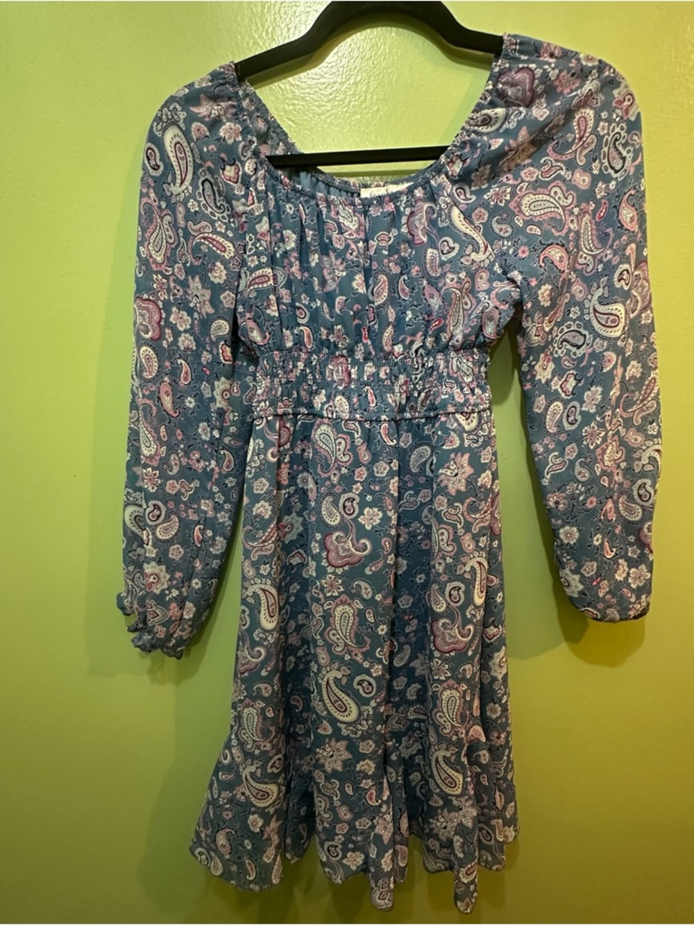 Franki by Francesca's  Blue Paisley Print Dress
